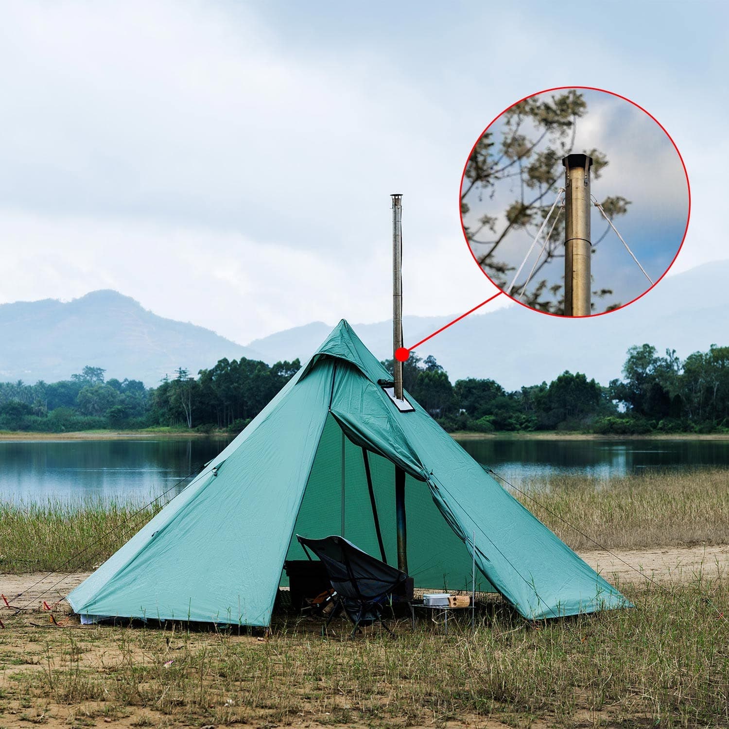 Hot Tent Stainless Steel 3.5M Chimney - Tents & Shelters